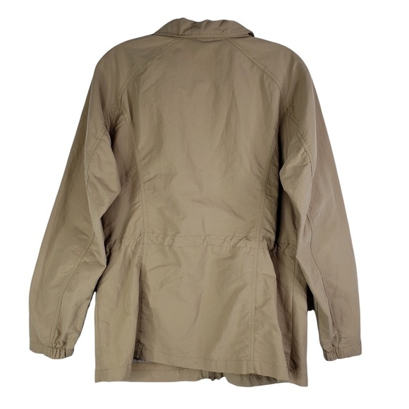 Eddie Bauer Travex Women's Khaki Zip Up Utility Jacket Nylon Hiking Medium - Picture 4 of 7
